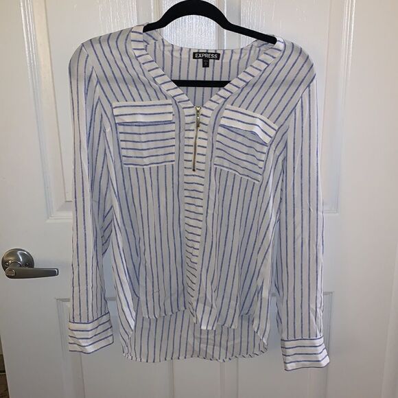 Express Long Sleeve Striped Blouse - Picture 4 of 9